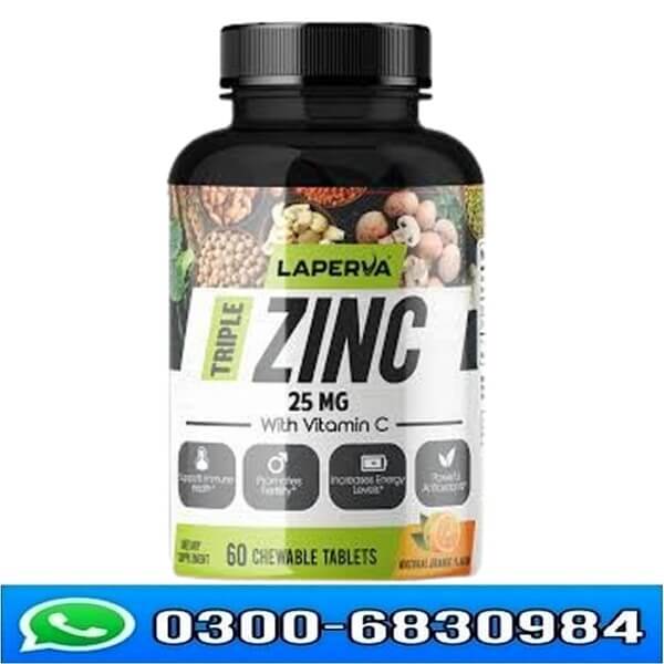 Laperva Triple Zinc with Vitamin C Chewable Tabs, Orange, 60 Chewable Tablets in Pakistan