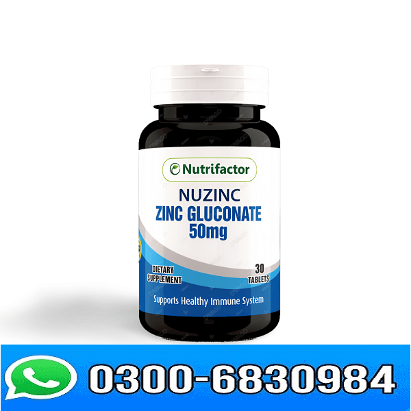 Nutrifactor Nuzinc Zinc Gluconate 50mg 30 Tablets in Pakistan